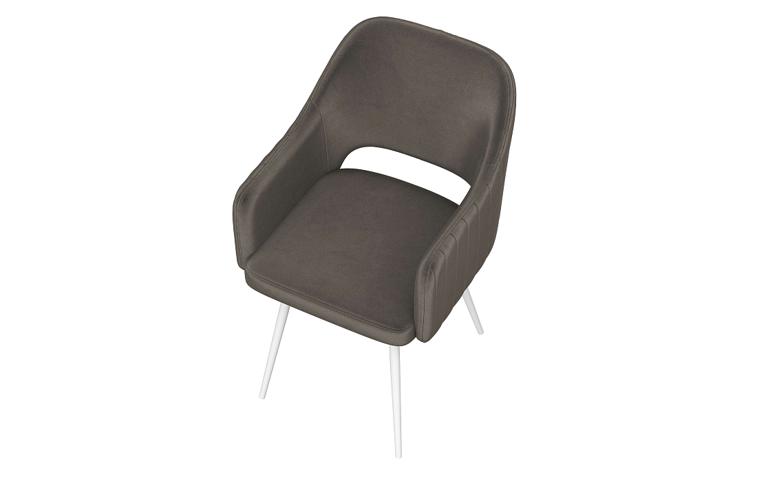 Стул Берта Т велюр конфетти стоун/Цвет металл белый